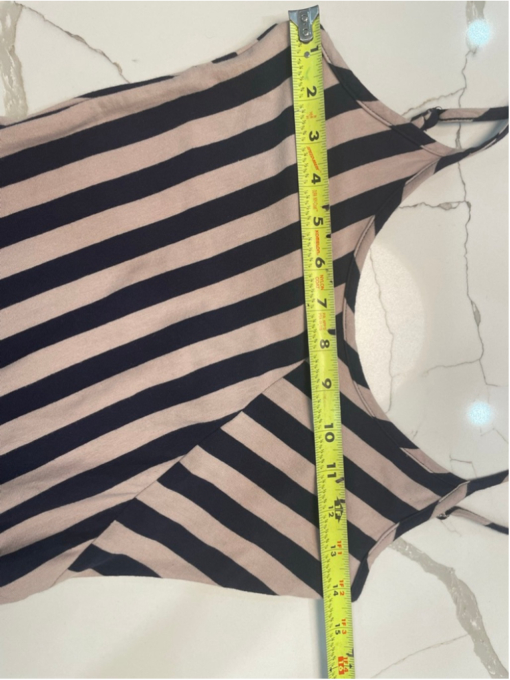 Monteau Navy Striped Bias Cut Maxi Dress M Nautical Ballet Preppy Coastal - Picture 8 of 9